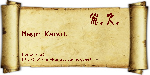 Mayr Kanut névjegykártya